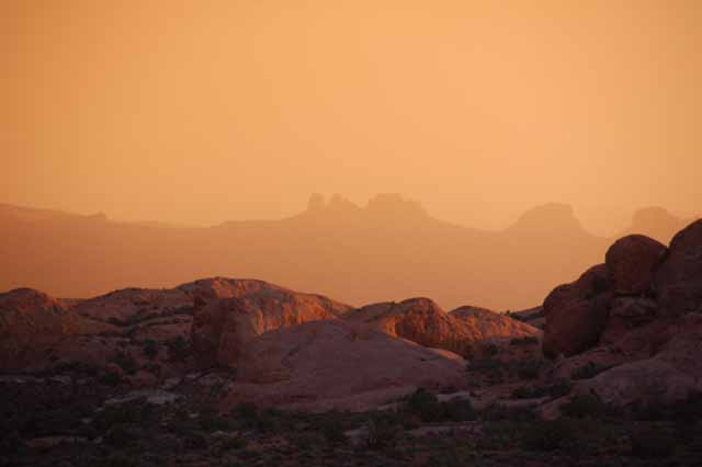 sunset in Arches